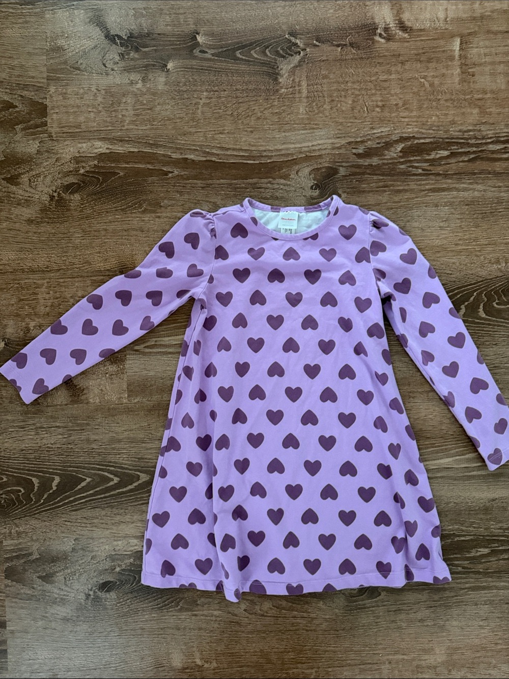 Hanna Andersson Lavender Dress with Plum Heart Print